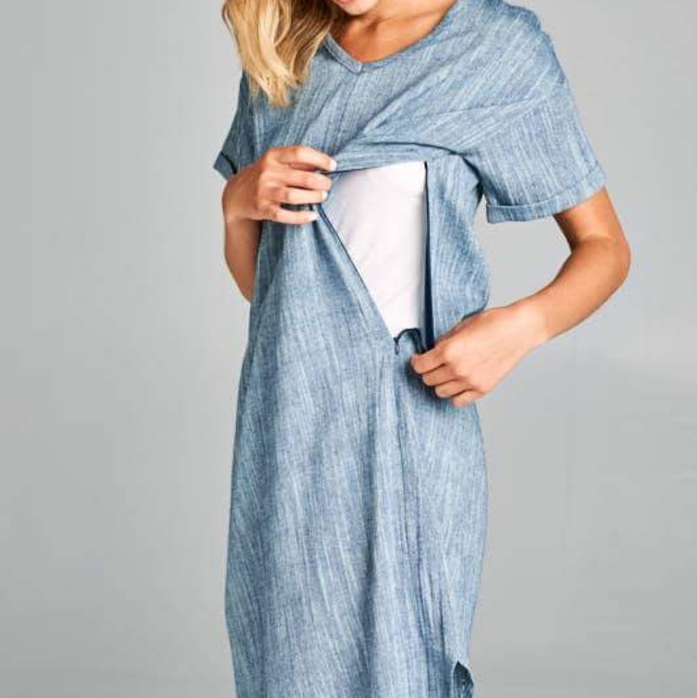 Denim Maxi Dress (nursing friendly)